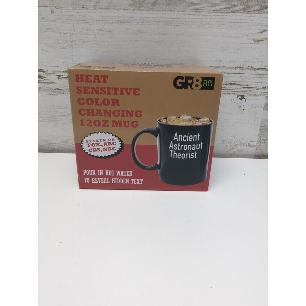 Ancient Astronaut‎ Theorist Heat Sensitive Color Changing Cup Novelty Coffee Mug
